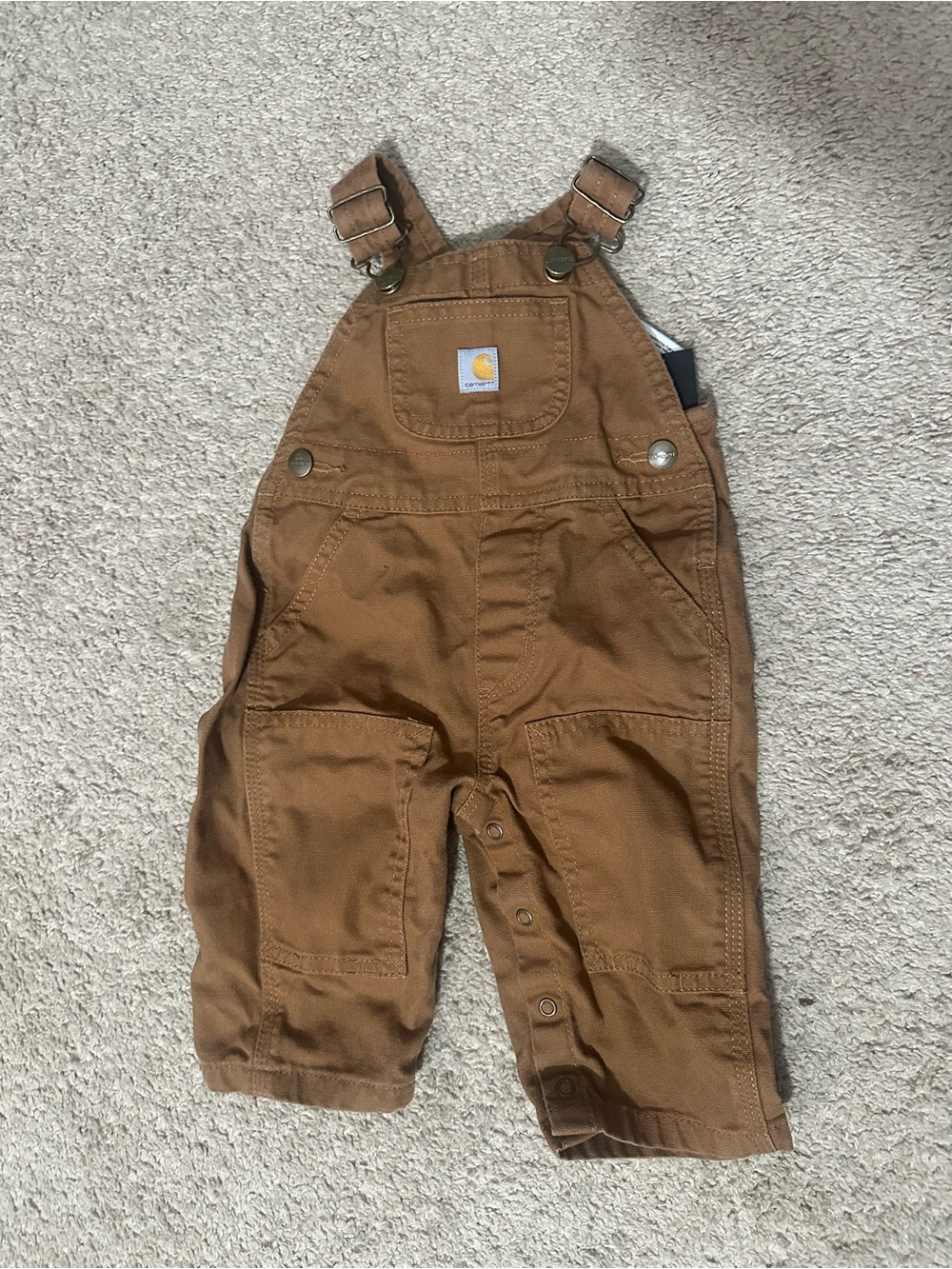 Carhartt Tan Brown Kids' Canvas Overalls